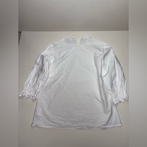 Gucci White Ruffled Heavy Cotton Poplin Blouse - Picture 4 of 6